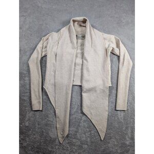 AllSaints Merino Wool Cardigan Womens Size 4 Small Beige Open Front Knitted Soft